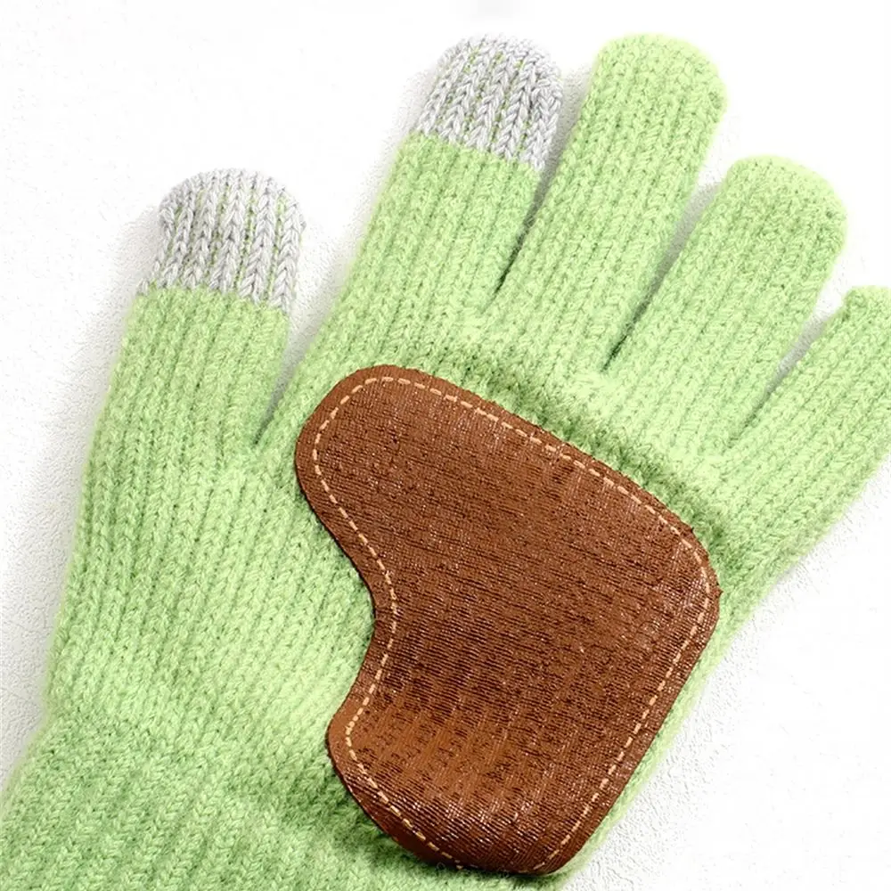 Fashion Knitting Warm Gloves Thicken Touch Screen Knitted Mittens Solid Color Stretch All Finger Gloves for Women Girls