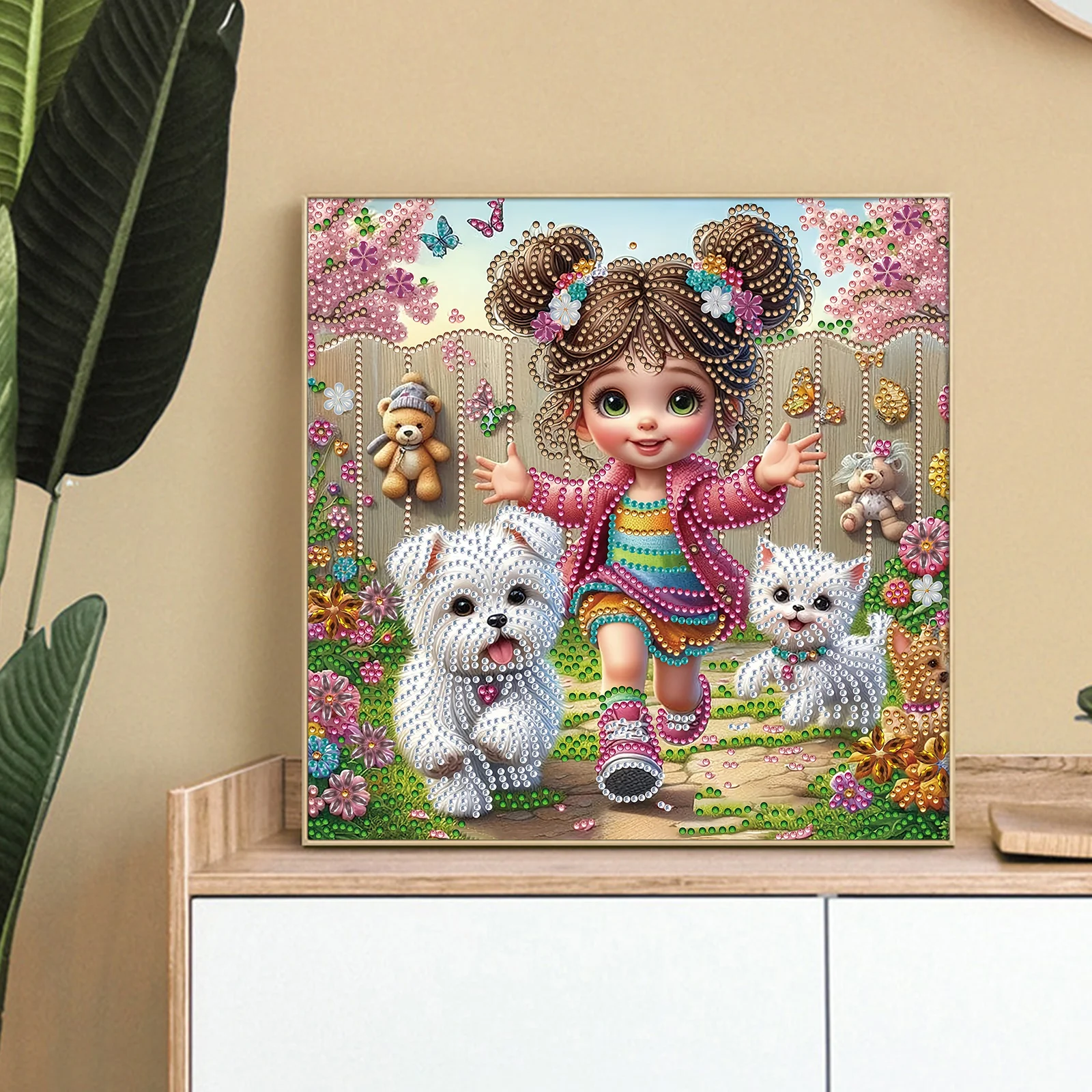 2-Pack Cute Animals Special Shape Diamond Art Painting Kit,Crystal Diamond Dot Kit for Home Wall Decoration Gift view 5
