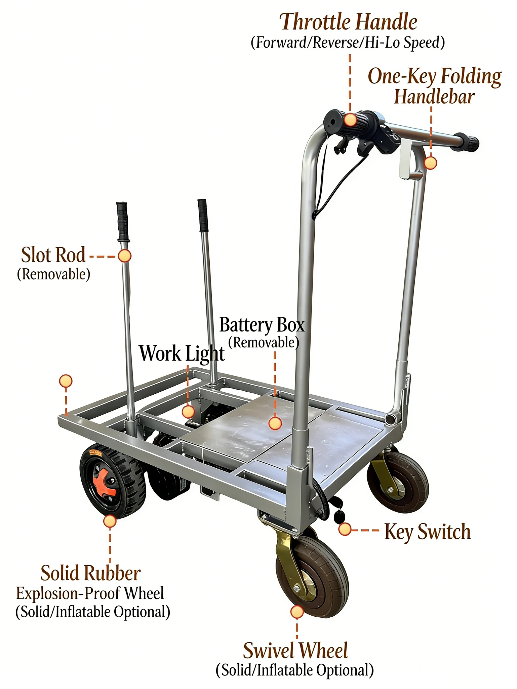 pulls sand cement electric hand push flatbed truck pulls tile truck into elevator foldable trolley