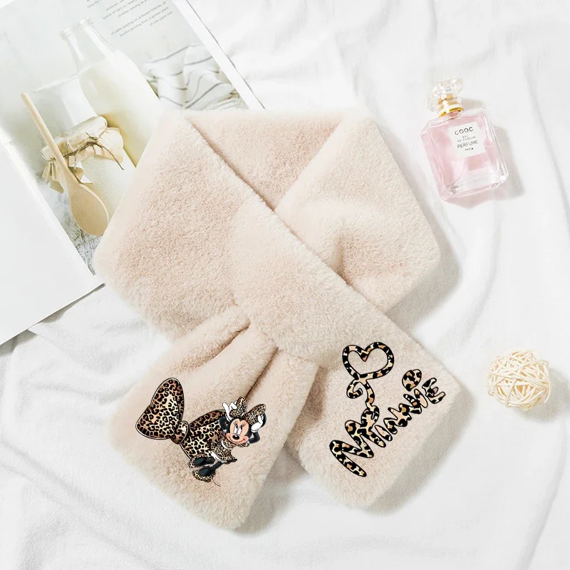 ديزني ميكي ميني ماوس وشاح قطيفة شتاء دافئ شخصيات كرتونية الرقبة الأوشحة سميكة منديل محشوة الاطفال النساء الرجال هدية