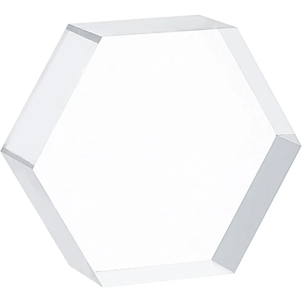 Clear Polished Acrylic Polygon Display Block, 3