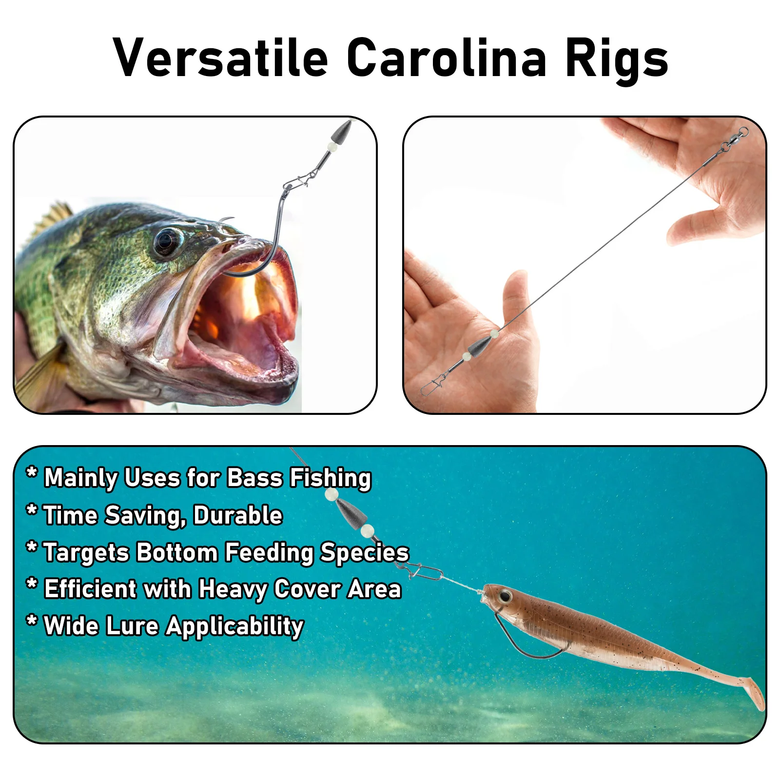 10pcs Carolina Rig Anti-bite F - Snell Fishing Rig recensione e prezzo