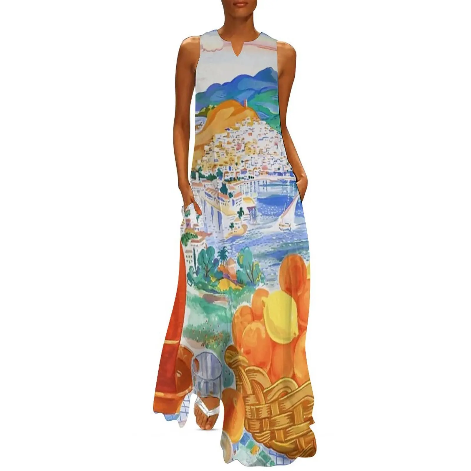 

1948 Greece Island of Poros Travel Poster Long Dress dress summer women's clothing korea stylish woman dress