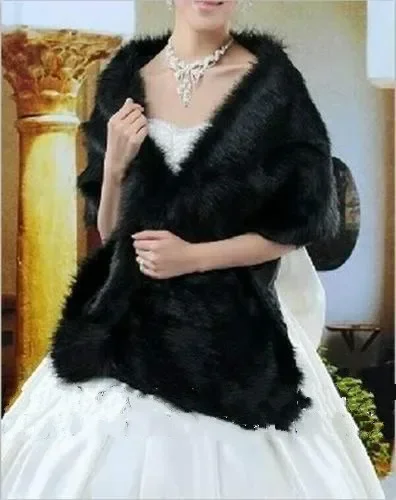 Fiery sales Classic Ivory/white/Black/Red Bridal shawl Fake fur Wedding dress Wrap shrug Party Jackets coat Stole