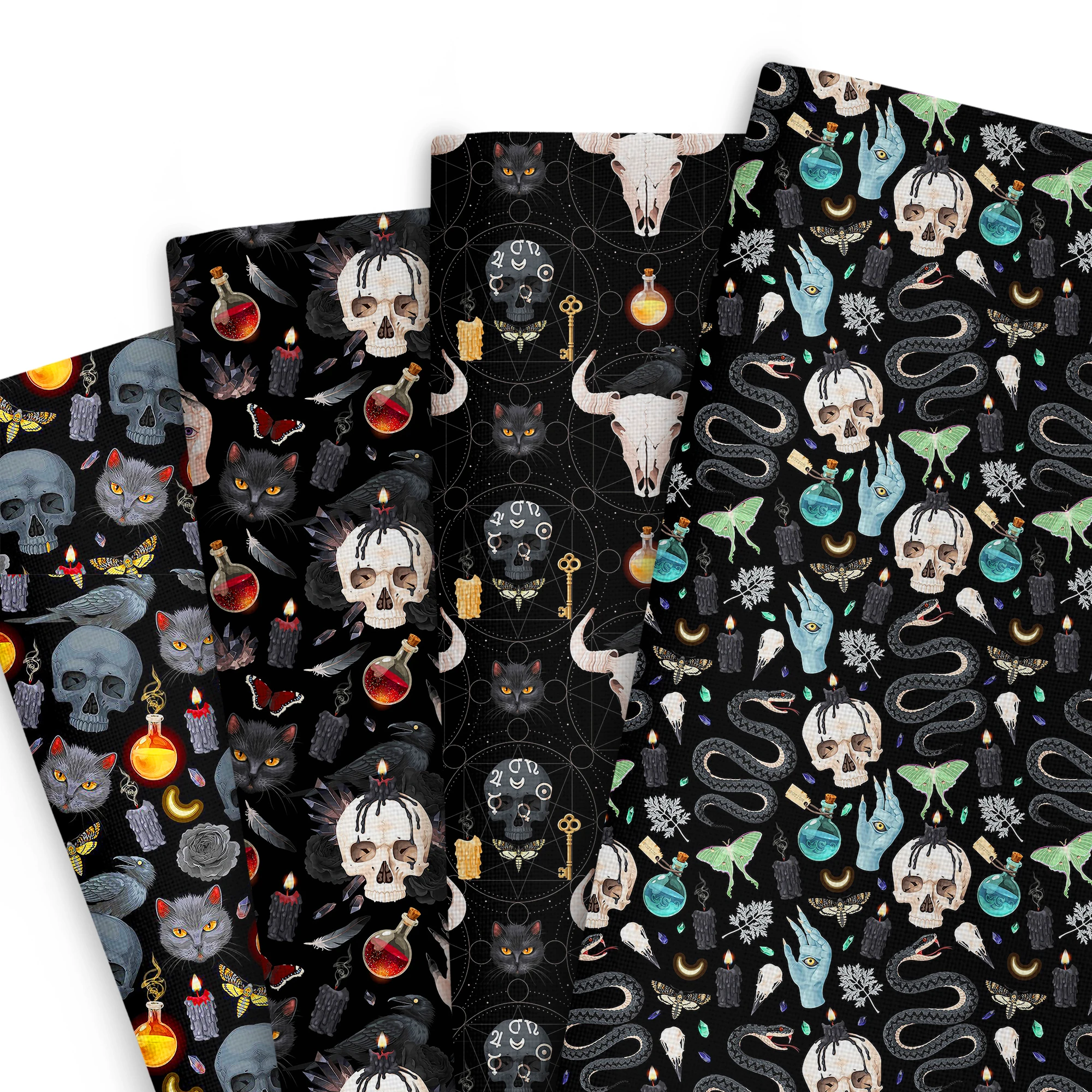 

50*145cm Patchwork Black Series Candles Cotton Fabric For Tissue Sewing Quilting Fabrics Needlework Material DIY Handmade