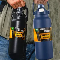 Stainless Steel Thermo Bottle 1.5L Large Capacity Thermo Water Portable 1500ml Vacuum Mug Thermos Insulated Cup.