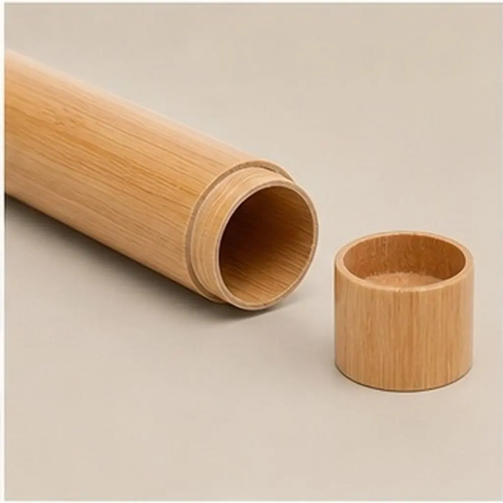 8.27 Inch Bamboo Mailing Tube Heavy-Duty Document Protector Caps Certificate Shipping Cylinder Poster Storage