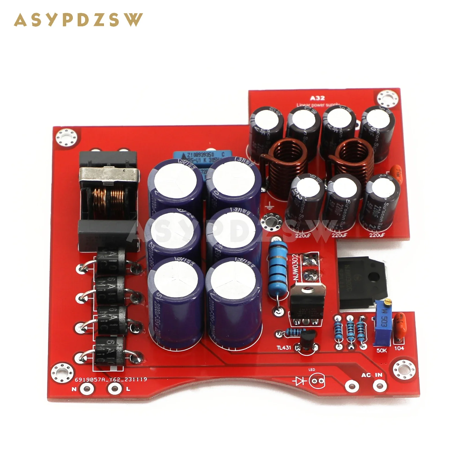 

A32 HIFI Ultra-low noise Linear power supply DIY Kit/Finished board DC 5V--24V Optional