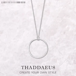 Necklace Large Circle Spring Fashion Charm Carrier Jewelry Europe 925 Sterling Silver Gift For Women Men