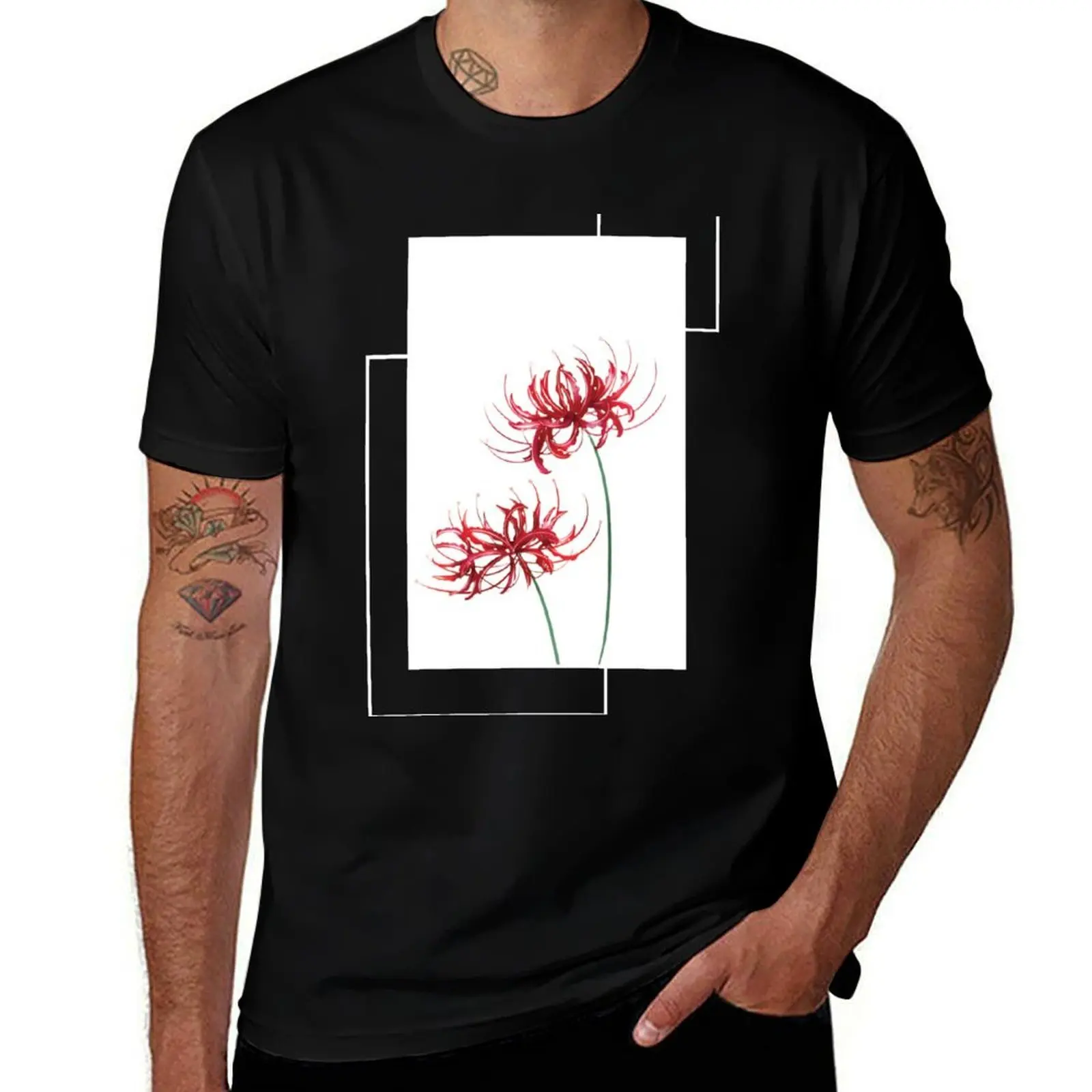 Lycoris Recoil Red Spider Lily White T-Shirt Sun Protective Outdoor Tee Top T-Shirt