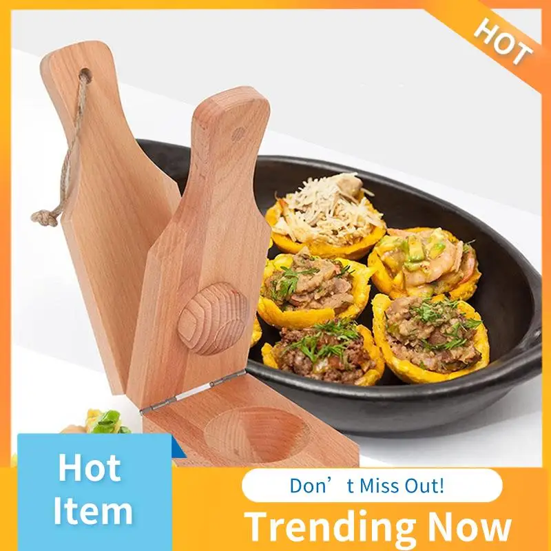 CMHI-Wooden Tostonera Plantain Press With Handle,2 In 1 Wood Reusable Plantain Press Smasher,Portable Plantain Press