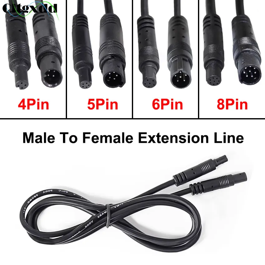 Cltgxdd 4/5/6/8 Pin Male to Female Connector Reversing Camera Extension Cord Wire 4P 5P 6P 8P Car Video Connection Cable 1/2/3m