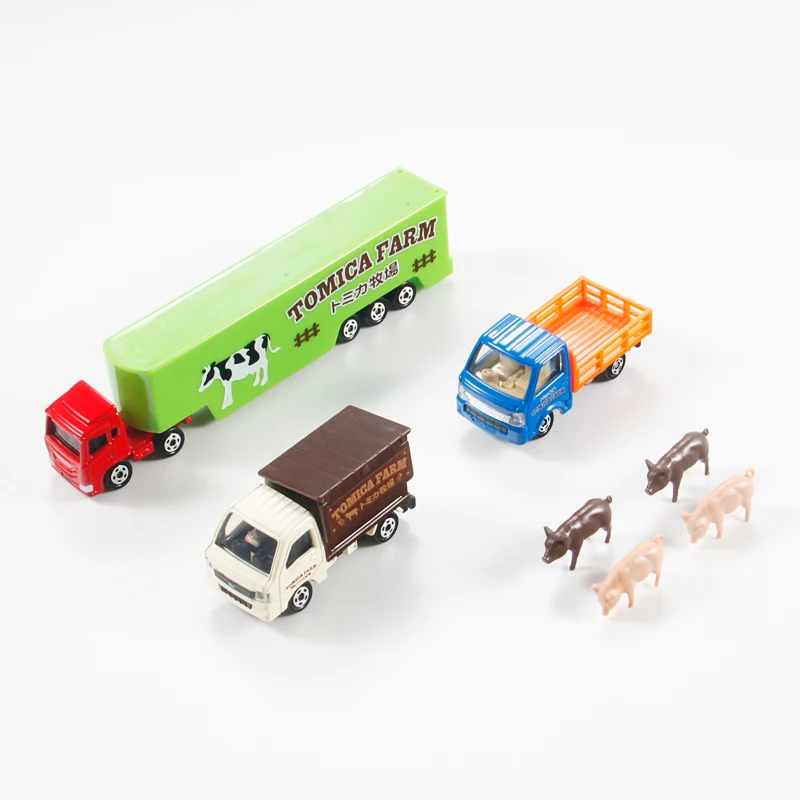 Ensemble de véhicules miniatures Tokyo ara Tomy Tomica Ranch pour enfants, modèle de voiture en alliage moulé sous pression, jouets pour garçons, cadeau de Noël et d'anniversaire, 8 pièces par ensemble