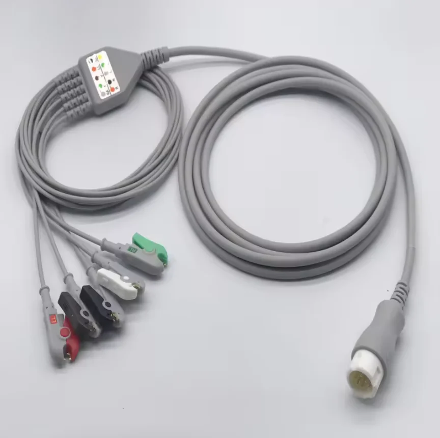 Compatible New High quality!3/5-lead ECG cable and leadwire connector for P HILIPS Patient ECG monitor M1970A M1972A M198612 Pin