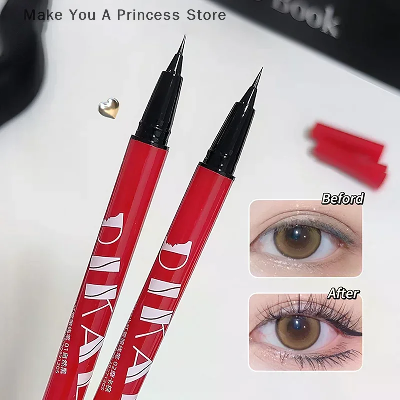 【HBA】DIKALU Ultrafeiner flüssiger Eyeliner, liegender Seidenraupen-wasserdichter, schnell trocknender, nicht verschmierender Eyeliner, natürliches Eyeliner-Make-up