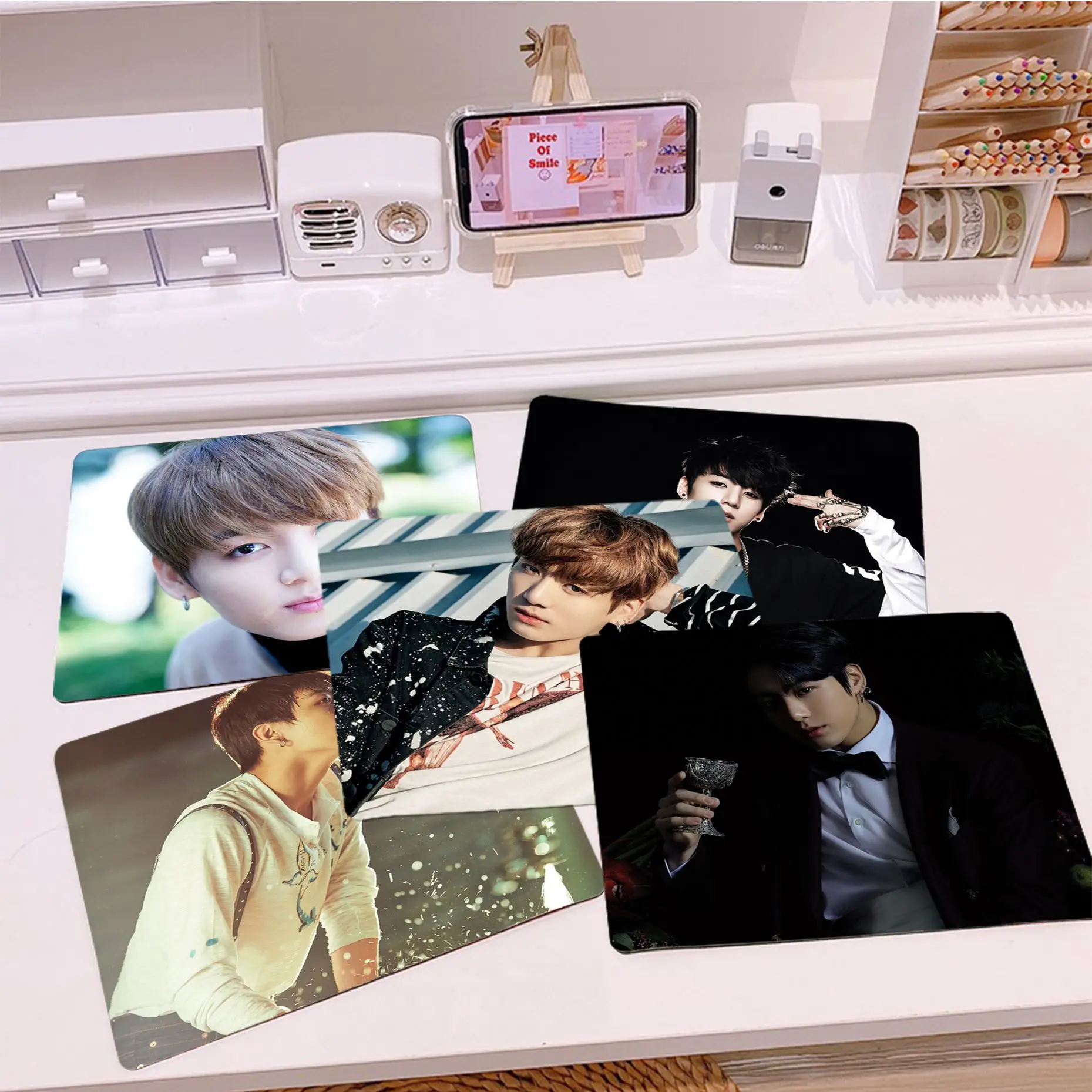 Korean star J-jungkook KPOP Mousepad Small Office Computer Desk Mat Table Keyboard Big Mouse Pad Laptop Cushion Non-slip Deskpad