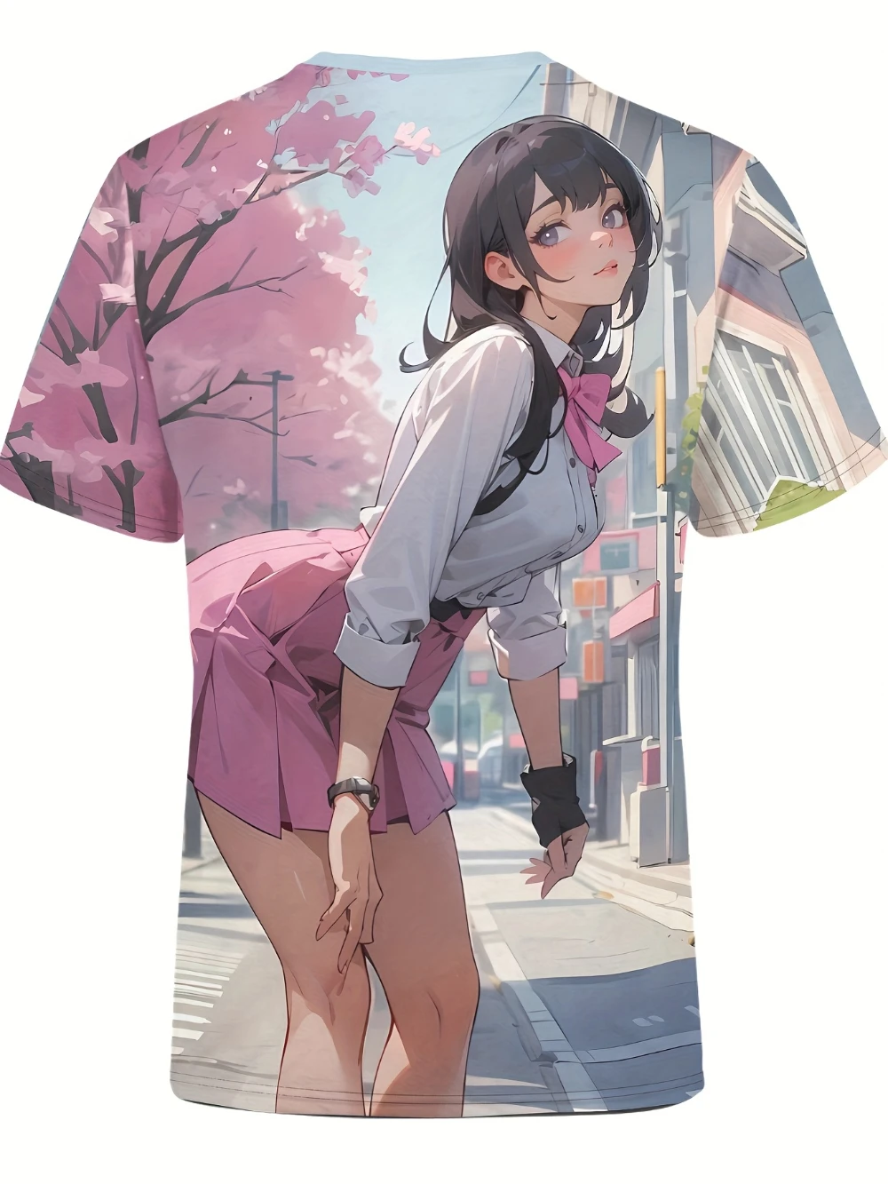 جديد الرجال ثلاثية الأبعاد أنيمي فتاة تي شيرت مطبوع ساكورا وزي مدرسي نمط عادية فضفاض تي شيرت للنزهات الصيفية هدايا الرجال