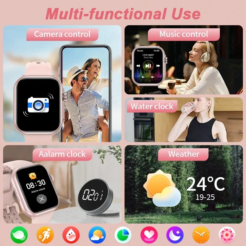 2025 nuevo reloj inteligente para mujer, reloj con llamadas Bluetooth, rastreador de Fitness, reloj inteligente deportivo resistente al agua, reloj inteligente a la moda para hombres y mujeres