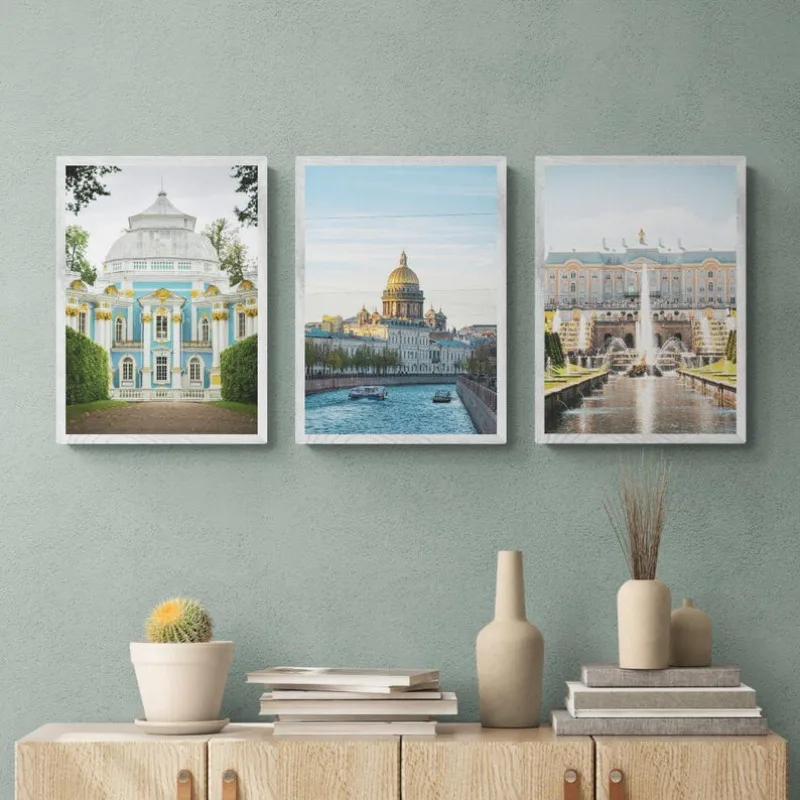 Russia City Travel Poster Moscow Saint Petersburg Modern Canvas Painting Art Picture Wall Office Living Room Home Decor Gift