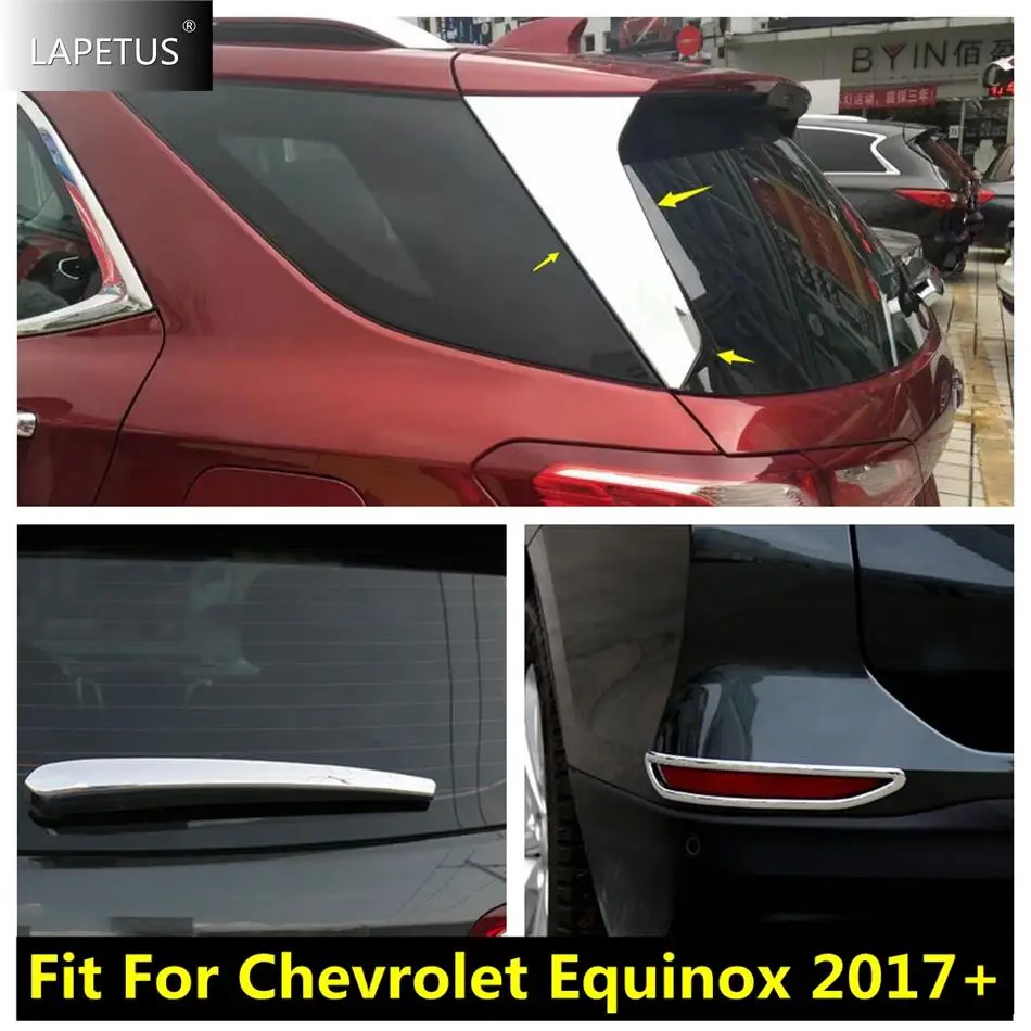 

Rear Bumper Fog Lights Lamps / Window Wiper / Handle Bowl Cover Trim For Chevrolet Equinox 2017 - 2023 Chrome Car Accessories