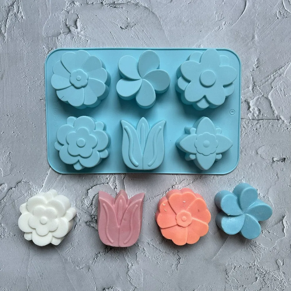 Kinds Flower Silicone Molds Different Flower-shaped Baking Molds Suitable for Soap and Candle Making Cake Chocolate Jelly mould