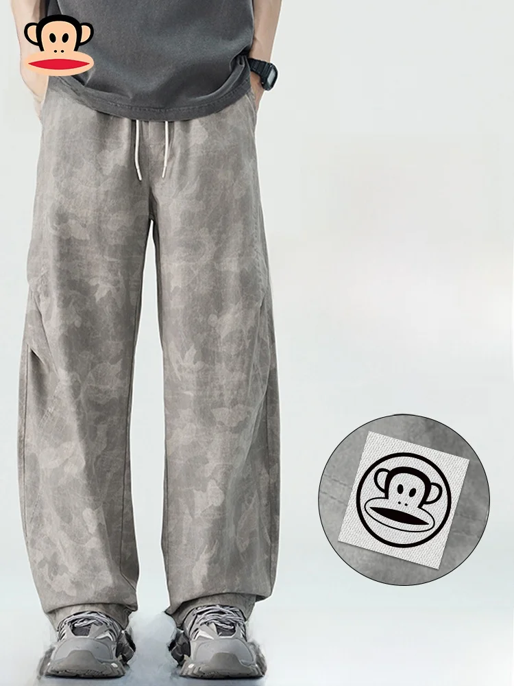 

PaulFrank Pure Cotton Casual Pants Men's American Sle Loose Knife Autumn New Arrival Breathable Straight Leg Trousers