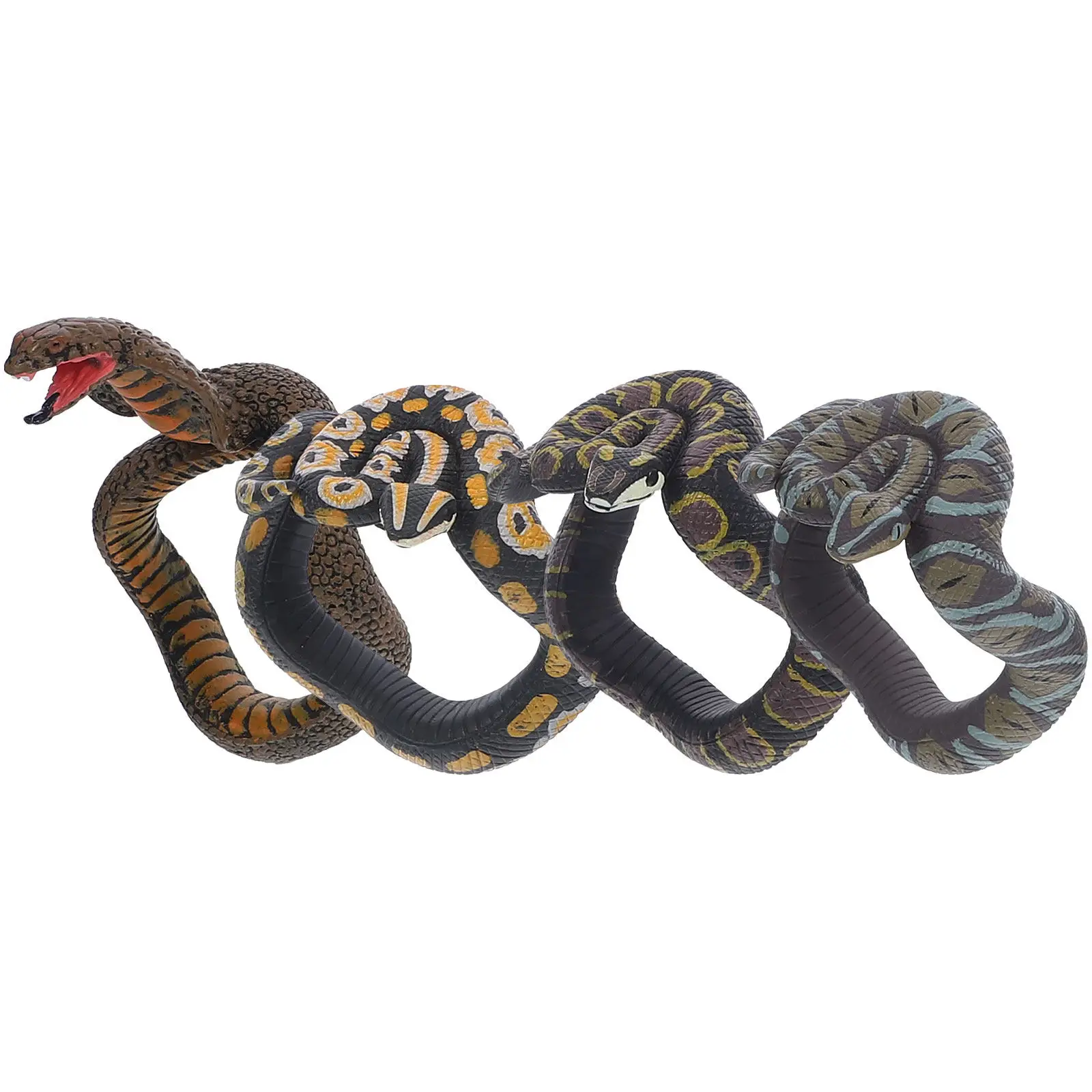

4Pcs Lifelike Snake Shape Stretchable Bracelets Non Toxic Material Serpent Party Accessories Halloween Game Props Supplies
