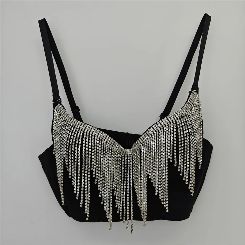 Nightclub Hanging Chain Fishbone Shapewear Netroots Stage Hit Song Clothing Collect Side Breasts Show Waistline Undershirt