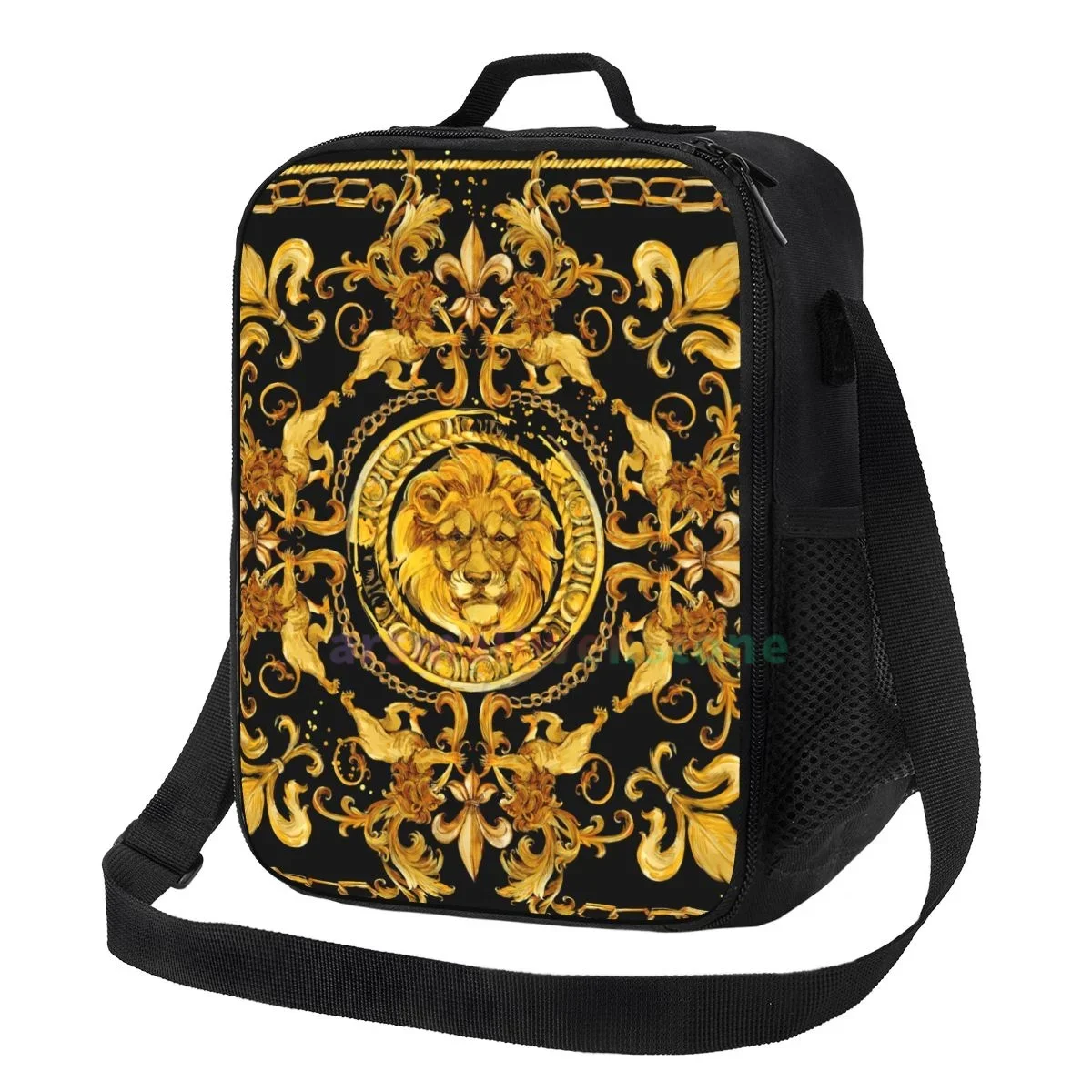 

Gold Lion Lunch Bag Portable Thermal Insulated Lunch Box Picnic Multifunction Food Tote for Women