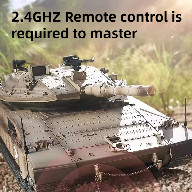 Henglong RC Czołg 1/16 Metalowy Gąsienicowy Pojazd Bojowy Terenowy Symulacja Wojskowy Elektryczny Zdalnie Sterowany Model Czołgu Zabawka Prezent