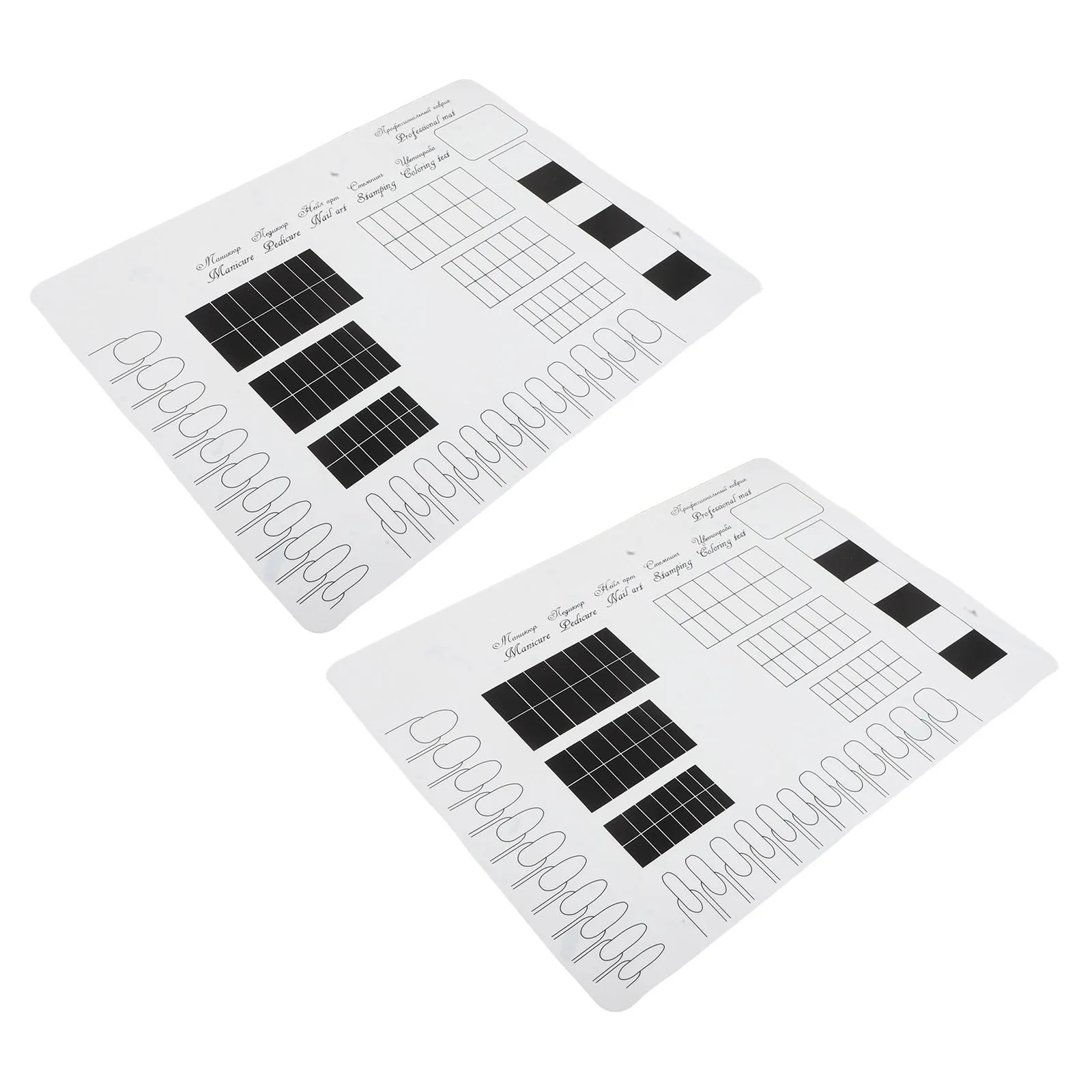 2개 네일 아트 핸드 레스트 패드 사각형 데스크 매트 탈부착 가능한 컬러 팔레트 방수 매니큐어 테이블 매트 네일 연습 사진