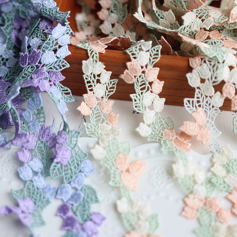 

15Yards Water Soluble Lace Trim Ribbon DIY Garment Hair Accessories Embroidered Lace Ribbon Lolita Bra Dress