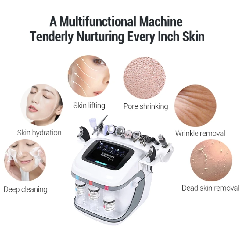 Multifunctional 8/10/11 in 1 Bubble Deep Cleaning Hydro Facial Machine RF Peeling Lift Skin Moisturizer Beauty Machine for Women