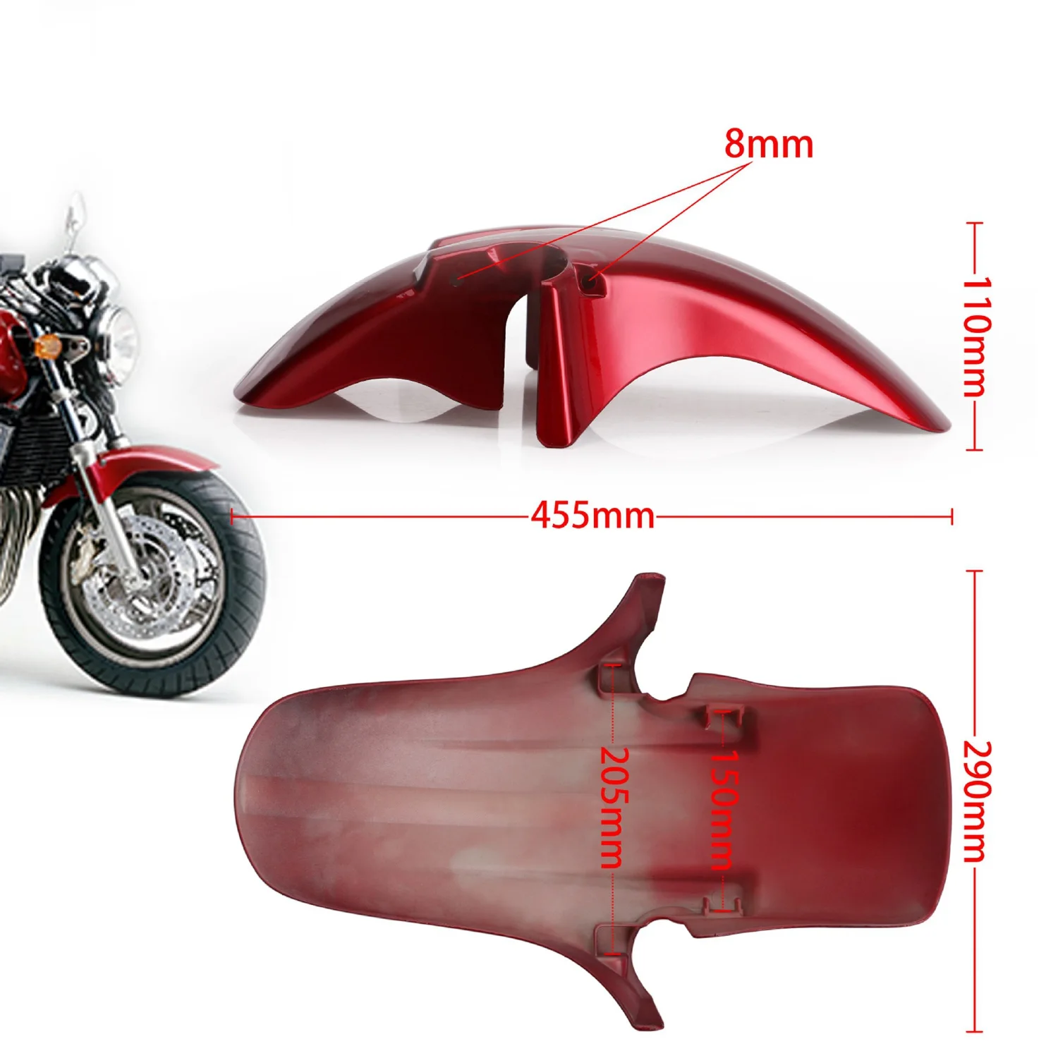 

A92Q-Front Fender Mud Splash Guard Mudguards for HONDA CB250F CB600F CB900F CB1300 Hornet 250 600 900 CB600 Hornet600