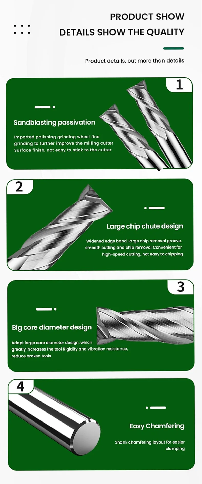 Fräser Fräser Legierung Beschichtung Wolfram Stahl Werkzeug von Aluminium CNC Bearbeitung 2 Blatt Schaft fräser Top Fräser Holz – Detail 10