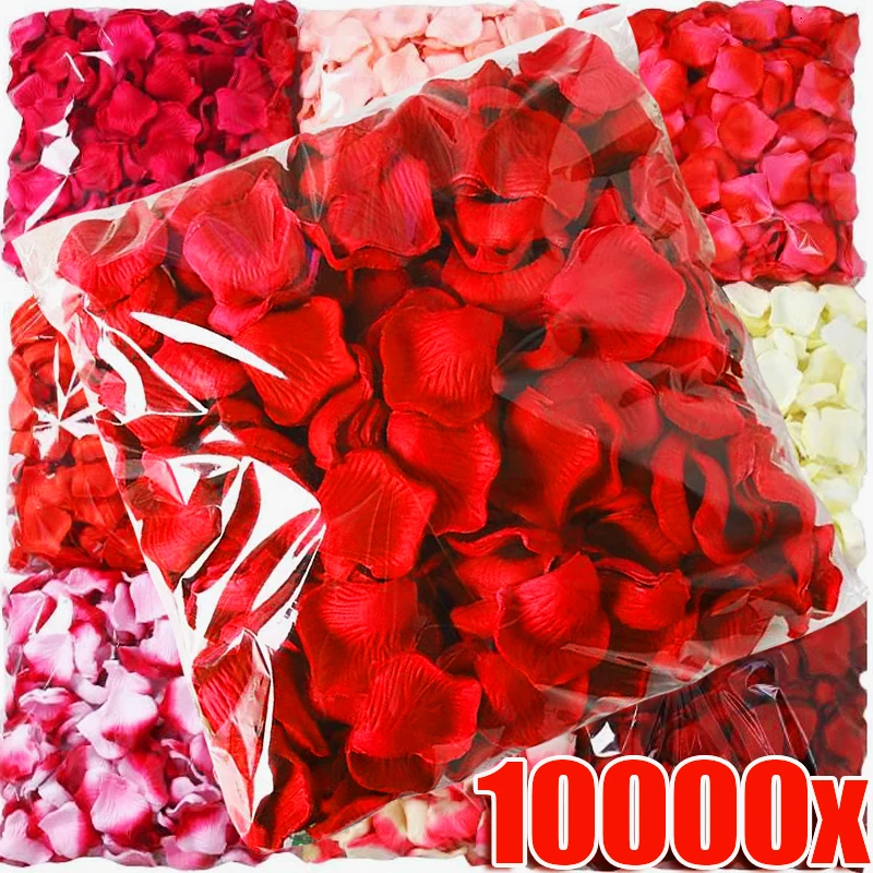 الجملة بتلات الورد وهمية الزهور الاصطناعية بتلات الحرير الأحمر لعيد الحب حفل زفاف زينة حفل زفاف رومانسية