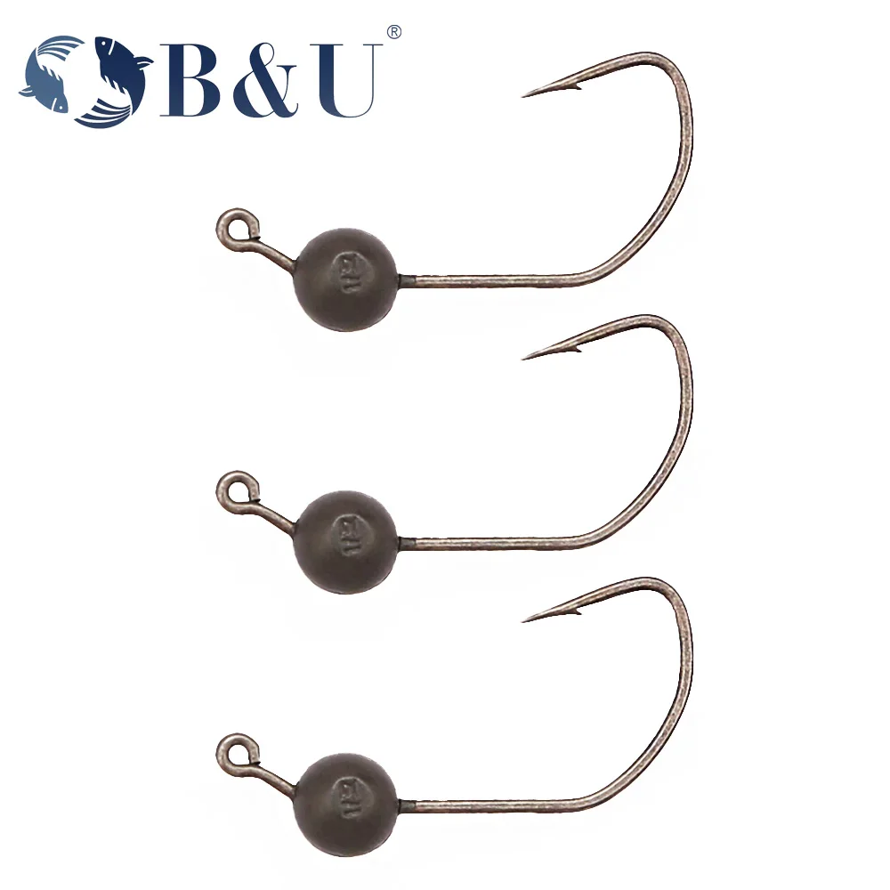 

B&U Tungsten Inch Wacky fishing Drop Shot Weedless jig head hook for worm soft lure bait ,round head crank jigging fishing hooks