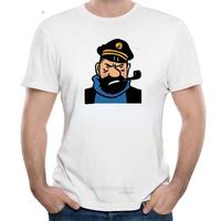 Summer T Shirt for Men Captain Haddock Printed T-Shirt Men Sunlight  Tees Shirt Funny Hiphop Tops for Male Women Short Sleeve