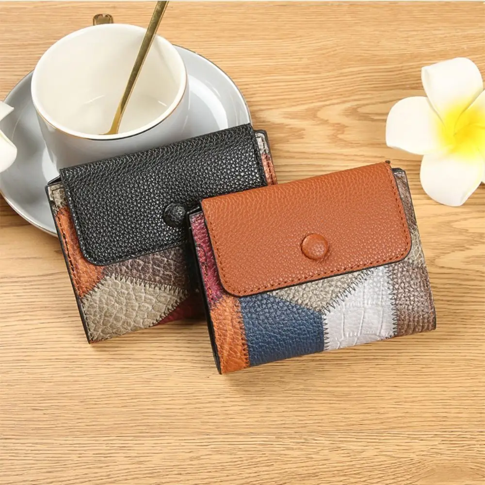 جديد بو الجلود محفظة قصيرة صغيرة سستة عملة المحفظة حامل البطاقة المرأة