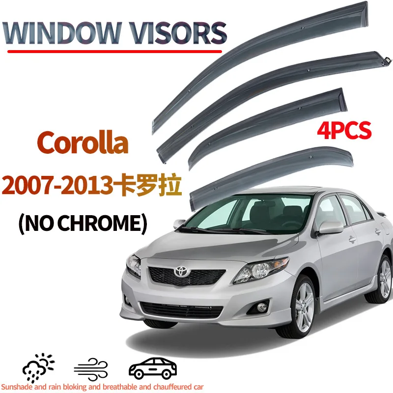 For 2007-13 toyota corolla Window visor,Side Window Deflector Weathershield Sun Rain Guard