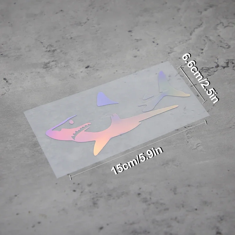 1PC Holographic Shark Auto Moto Sticker, Marine Themed Design Decal for Car Motorcycle, Exterior Customization Accessory