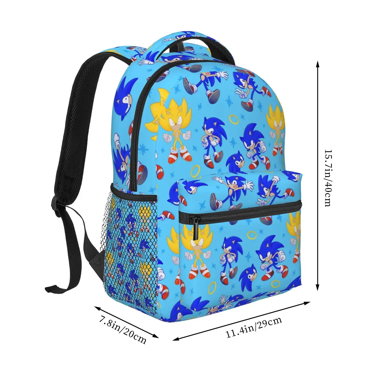 S O N I C Backpack Student Boys Girls BookBag Children School Bag Laptop Shoulder Bags for Men Women