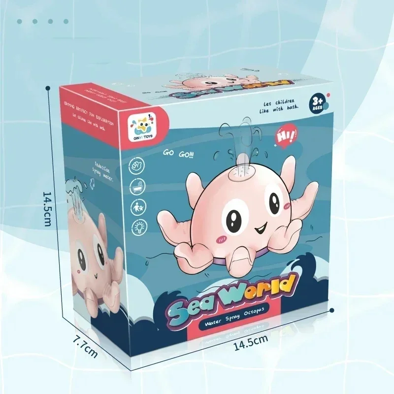 목욕 장난감 전기 문어 자동 스프링클러 욕조 수영장 음악 LED 조명 포함 어린이 선물용