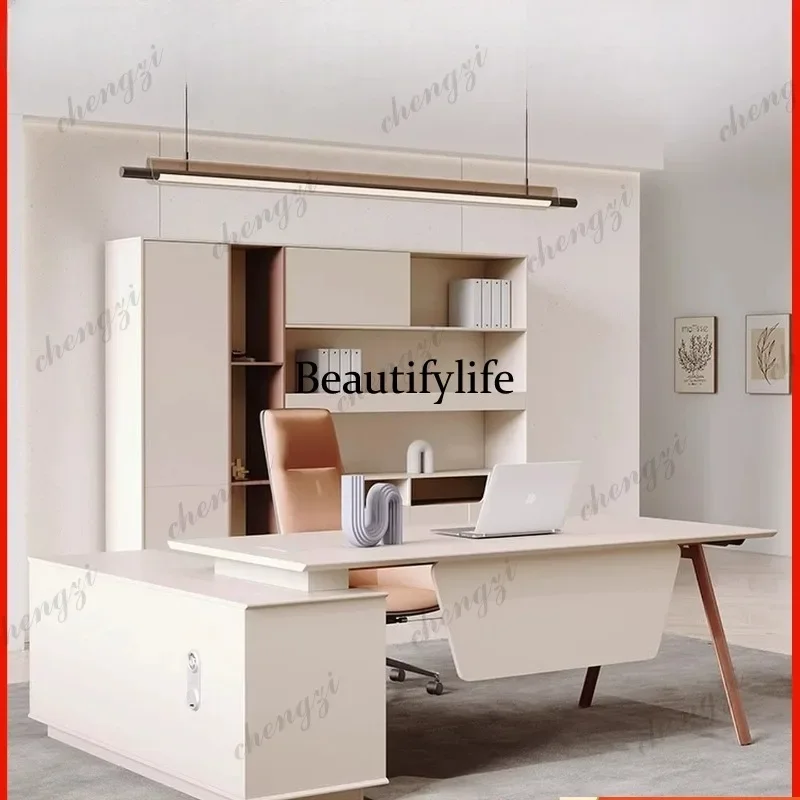A139 New Chinese-style boss table, general manager single large desk, simple office combination, office leadership table