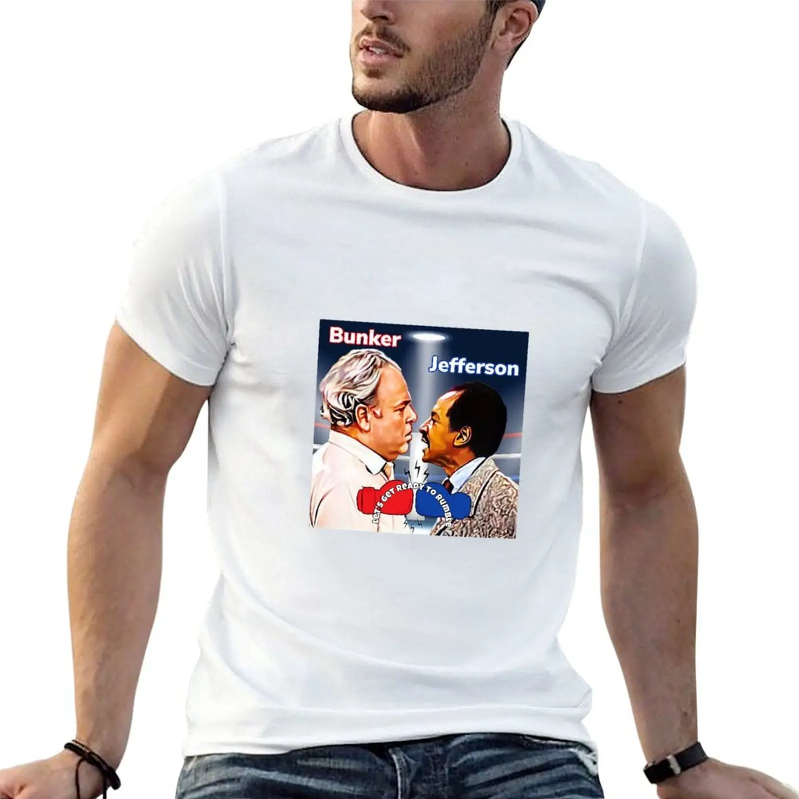 Archie bunker VS. George Jefferson T-Shirt affliction shirts Aesthetic clothing mens t shirts