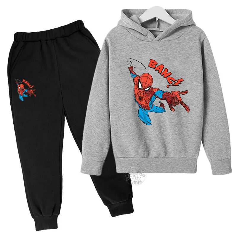 

Marvel Spiderman Children Boys Hooded The Avengers Autumn Sweatshirts Clothes for Kids Pullovers Tops Teen Boys Hoodie Set