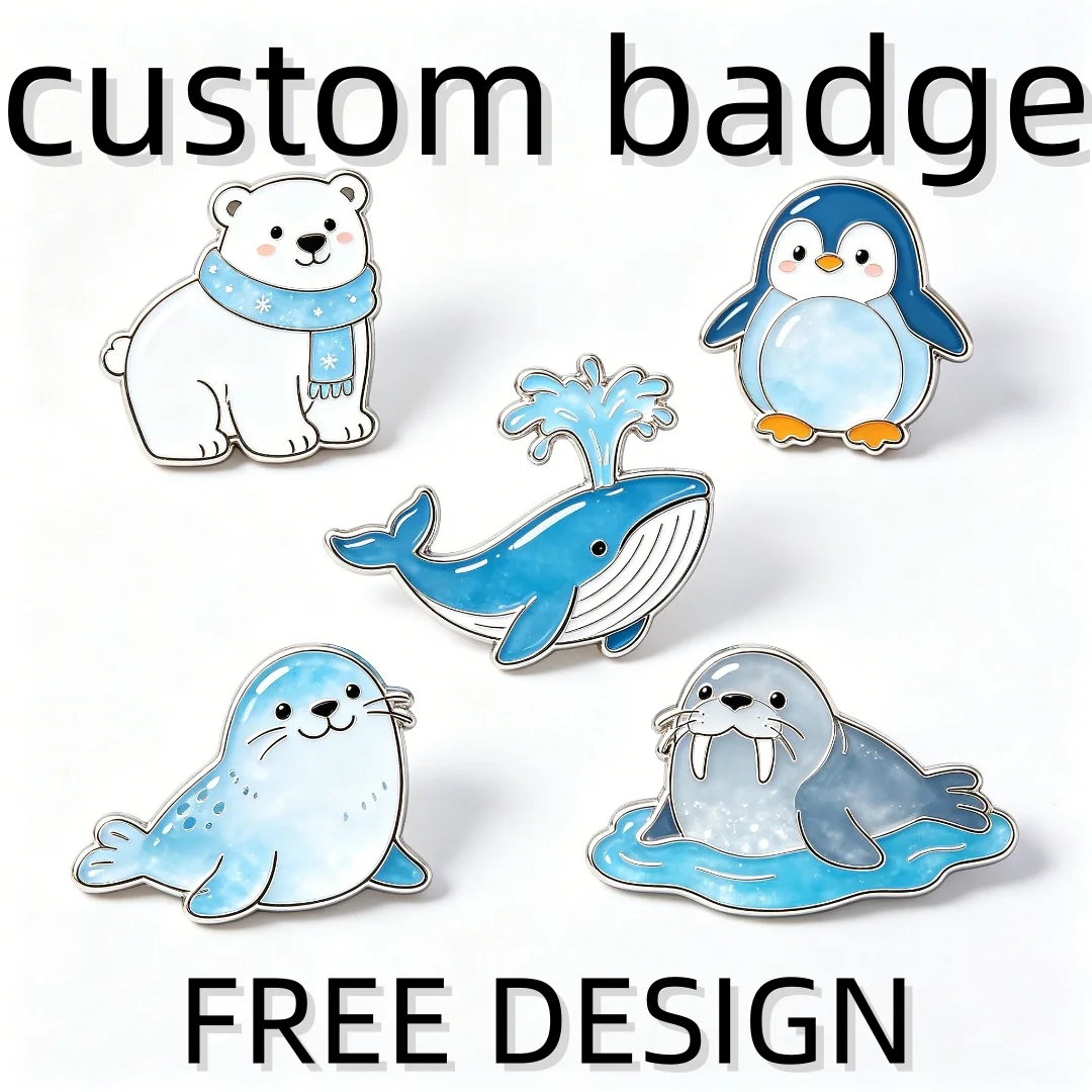 Cute Sports Animal Enamel Pins, Custom Soft Enamel Lapel Badges, Decorative Metal Brooches for Clothes, Animal Themed Souvenirs