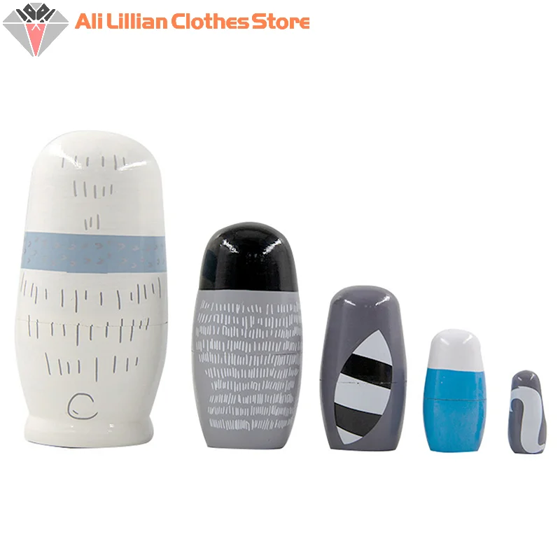 Wooden Matryoshka Toys Hand Paint Toys Russian Nesting Dolls Figurines Decorations Craft Collection Handmade Stacking Dolls