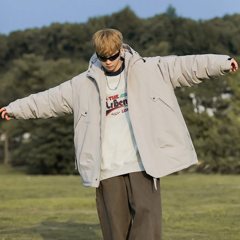 

Hooded Waterproof Long Sleeve Parkas Coat Outdoor Men Autumn Winter Hiking Sportswear New Warm Fashion Jacket Cardigan Outerwear