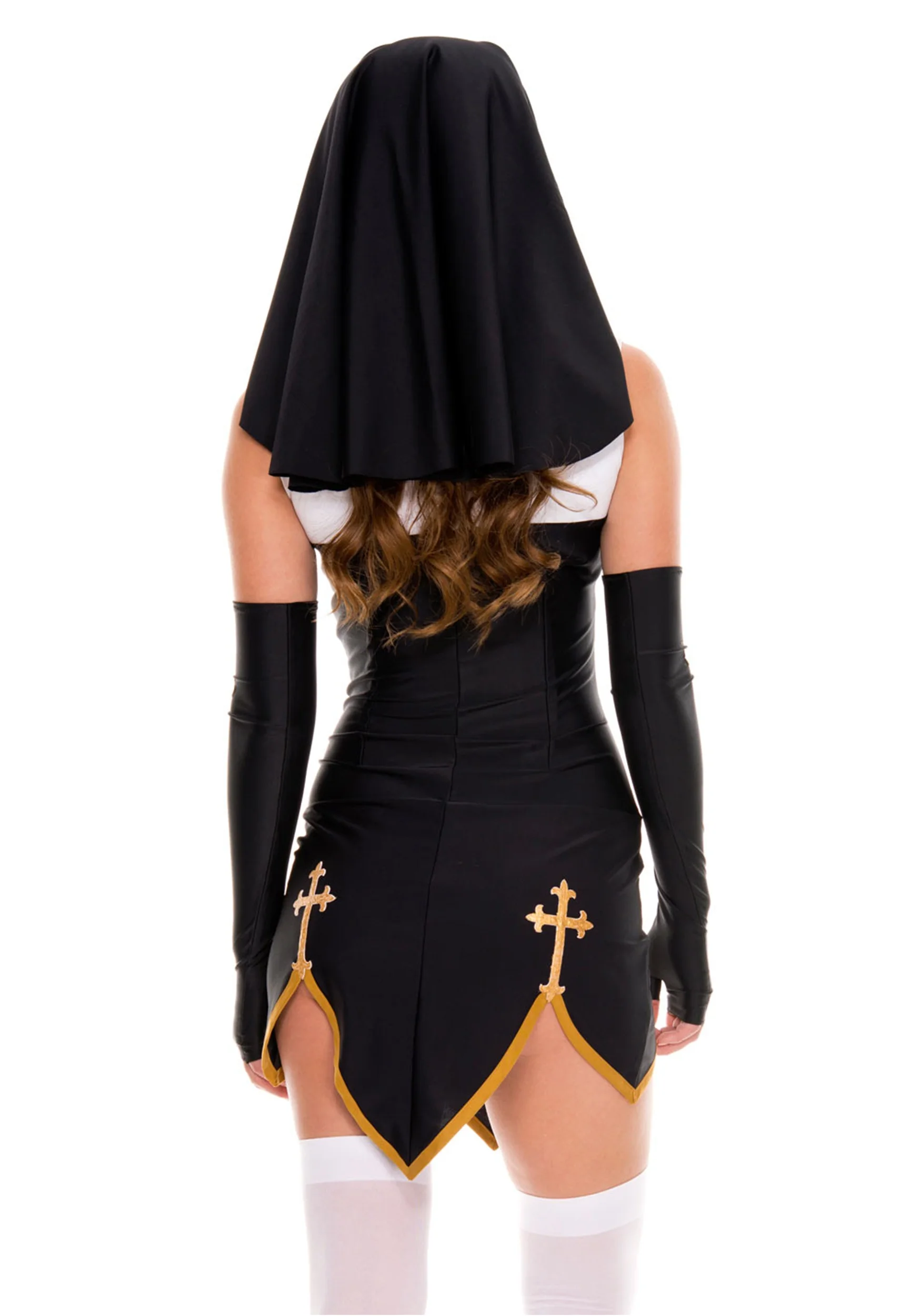 Sexy Lady Nun Superior Costume Carnival Halloween Church Religious Convent Cosplay Fancy Party Dress